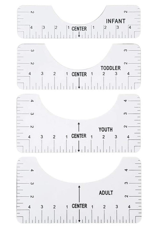 T-Shirt Alignment Ruler  4pc Set