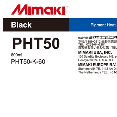 Mimaki PHT50 - Heat Transfer Pigment Black Ink (600ml)