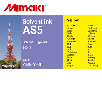 Mimaki AS5 - Solvent Yellow Ink (600ml)