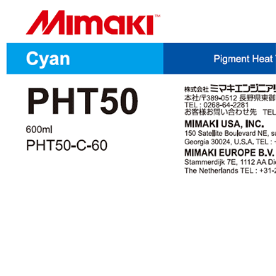 Mimaki PHT50 - Heat Transfer Pigment Cyan Ink (600ml)