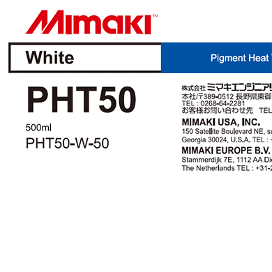 Mimaki PHT50 - Heat Transfer Pigment White Ink (500ml)