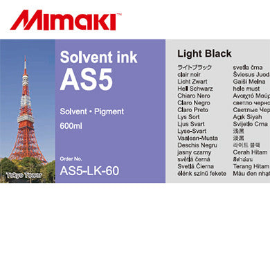 Mimaki AS5 - Solvent Light Black Ink (600ml)