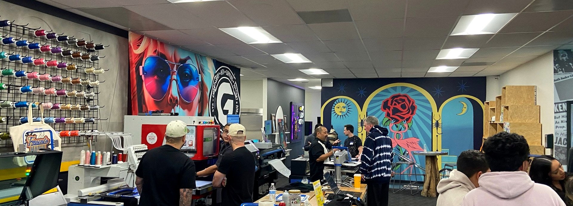 DTG and DTF hybrid workshop on the Garment Printer floor